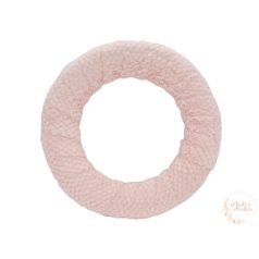 Szőrmés koszorú alap - rózsaszín - 25 cm