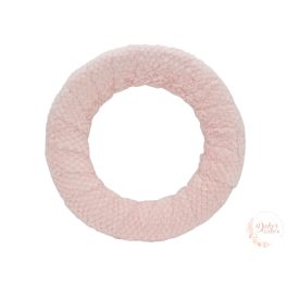 Szőrmés koszorú alap - rózsaszín - 25 cm