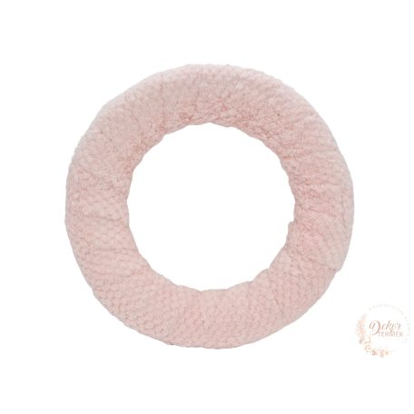 Szőrmés koszorú alap - rózsaszín - 25 cm