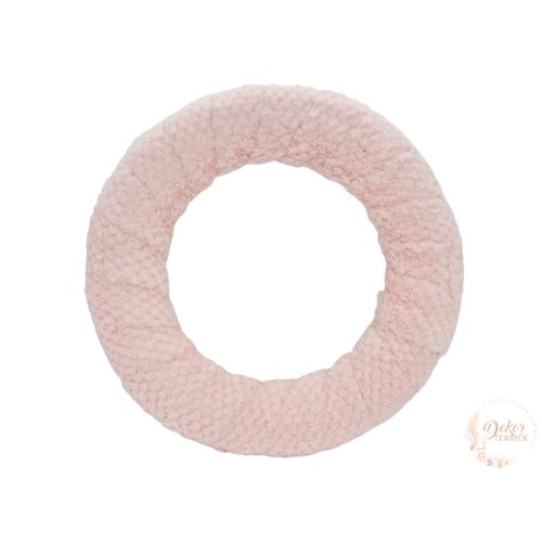 Szőrmés koszorú alap - rózsaszín - 25 cm