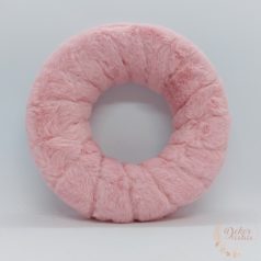 Szőrmés koszorú alap - sötét rózsaszín - 20 cm