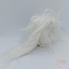 Műszőrme szalag - tört fehér hosszú szőrű - 4x240 cm
