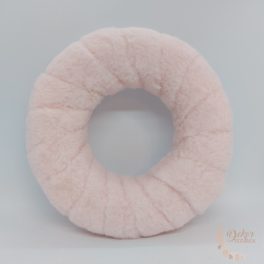 Szőrmés koszorú alap - rózsaszín - 20 cm