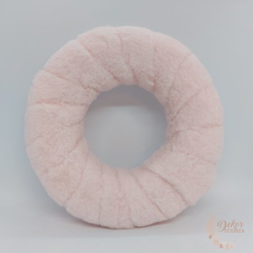 Szőrmés koszorú alap - rózsaszín - 20 cm