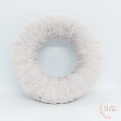 Szőrmés koszorú alap - halvány lila - 20 cm
