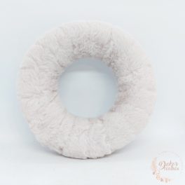Szőrmés koszorú alap - halvány lila - 20 cm