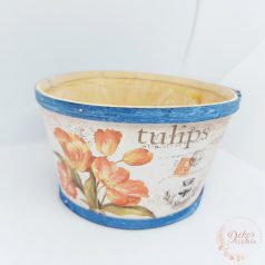 Tulipán mintás fa tál