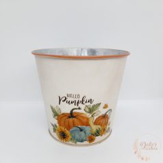 Tök mintás bádog kaspó - kerek