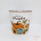 Tök mintás bádog kaspó - kerek