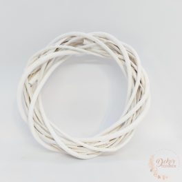 Vessző koszorú - 20 cm - fehér