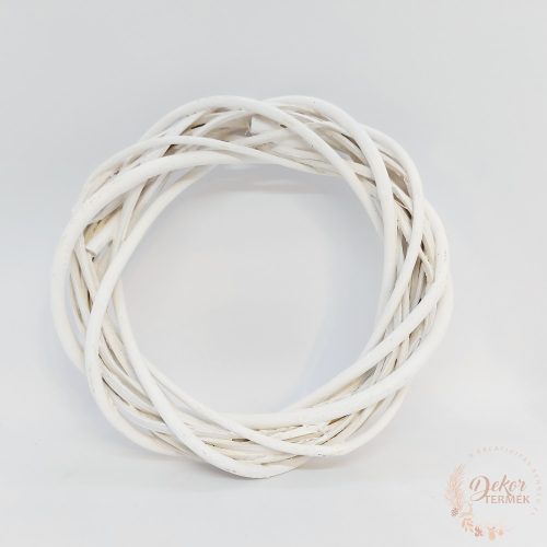 Vessző koszorú - 20 cm - fehér