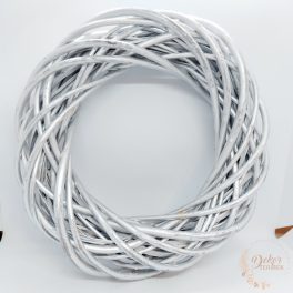 Vessző koszorú - 30 cm - ezüst