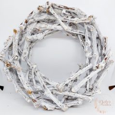 Szőlővessző koszorú - fehér - 30 cm