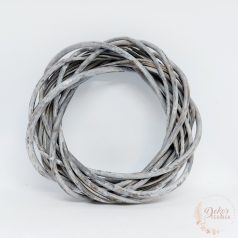 Vessző koszorú - 20 cm - szürke