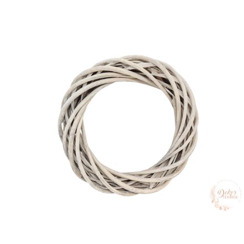 Vessző koszorú - 20 cm - szürke
