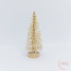 Dekor fenyőfa - csillámos krém - 10 cm