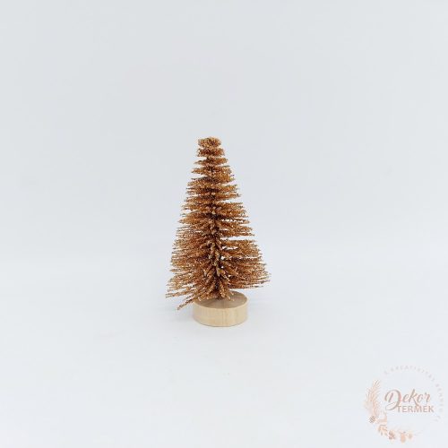 Dekor fenyőfa - csillámos bronz - 6 cm
