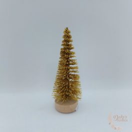 Dekor fenyőfa - csillámos arany - 6 cm