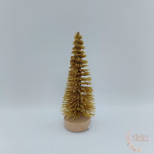 Dekor fenyőfa - csillámos arany - 6 cm