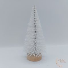 Dekor fenyőfa - csillámos fehér - 10 cm