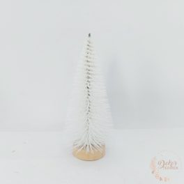 Dekor fenyőfa - csillámos fehér - 10 cm