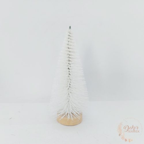 Dekor fenyőfa - csillámos fehér - 10 cm