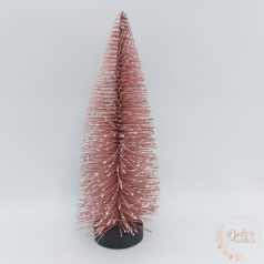 Dekor fenyőfa - havas pink - 21 cm