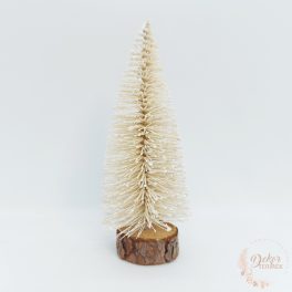 Dekor fenyőfa - csillámos krém - 15 cm