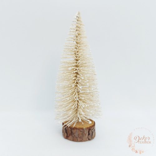 Dekor fenyőfa - csillámos krém - 15 cm