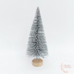 Dekor fenyőfa - csillámos ezüst - 12 cm