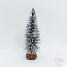 Dekor fenyőfa - hamvas - 15 cm