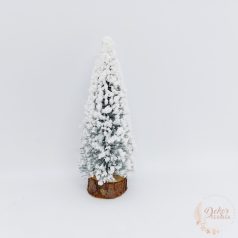 Dekor fenyőfa - havas - 15 cm