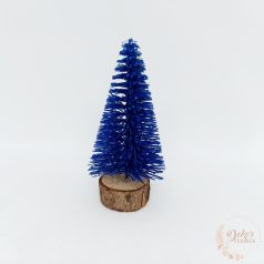 Dekor fenyőfa - csillámos királykék - 10 cm