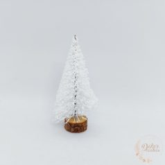 Dekor fenyőfa - fehér - 10 cm