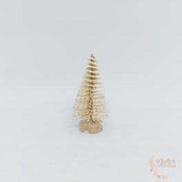 Dekor fenyőfa - csillámos krém - 6 cm