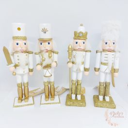 Diótörő figura - arany-fehér - 18 cm