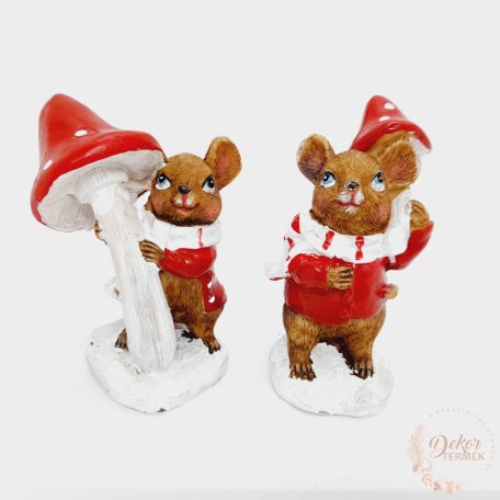 Piros ruhás egérke gombával