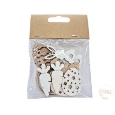 Fa nyuszi-tojás csomag - natúr-fehér