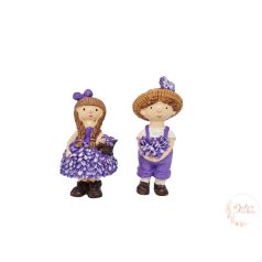 Levendula gyerek figura párban