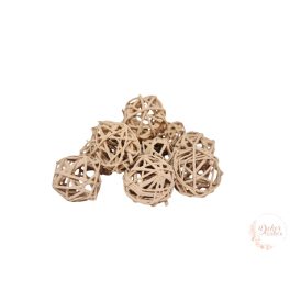 Vessző labda - 3 cm - falfestékes cappuccino