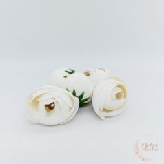 Boglárka selyem virágfej - 3 cm - fehér