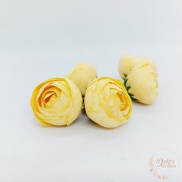 Boglárka selyem virágfej - 3 cm - sárga