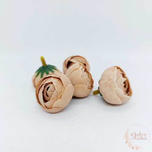 Boglárka selyem virágfej - 3 cm - cappuccino