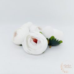 Boglárka selyem virágfej - 4,5 cm - fehér