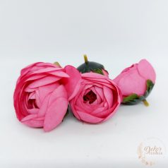 Boglárka selyem virágfej - 4,5 cm - sötét rózsaszín