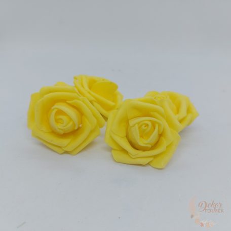 Polyfoam rózsa - 4 cm - sárga