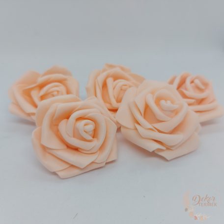 Polyfoam rózsa - 6 cm - világos barack