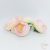 Boglárka selyem virágfej - 6 cm - fehér-rózsaszín