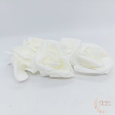 Polyfoam rózsa - 6 cm - tört fehér