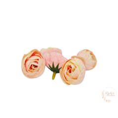 Boglárka selyem virágfej - 3 cm - krém-rózsaszín